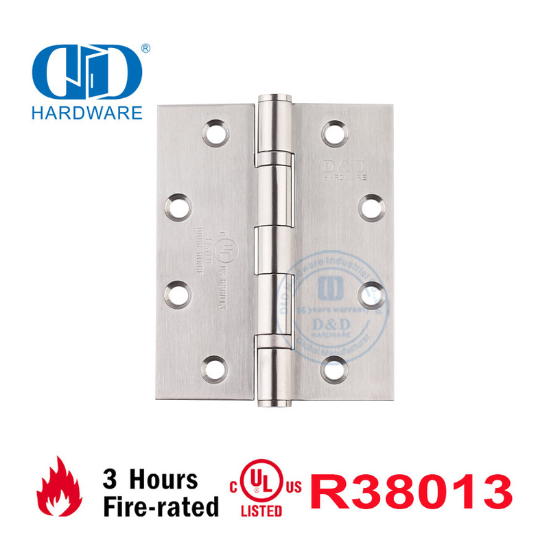 High Safety Fire Rated UL Square Corner Mortise Door Hinge -DDSS005-FR-5x4x3.4mm