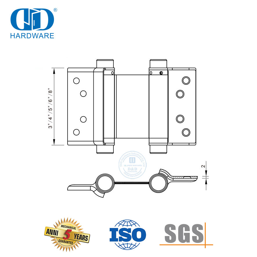 Door Hardware Accessories Stainless Steel Double Action Spring Door Hinge-DDSS038