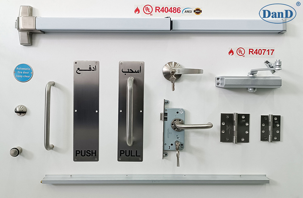D&D Fire Exit Hardware, UL File No.:R40486 ,UL 10C Fire rated 3 hours