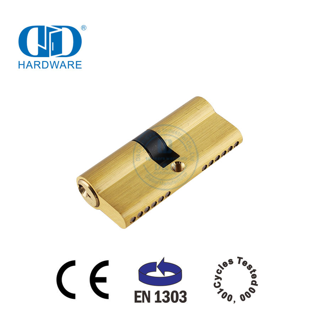 EN 1303 Satin Brass Euro Standard Universal Hardware Double Cylinder Lock-DDLC003-70mm-SB