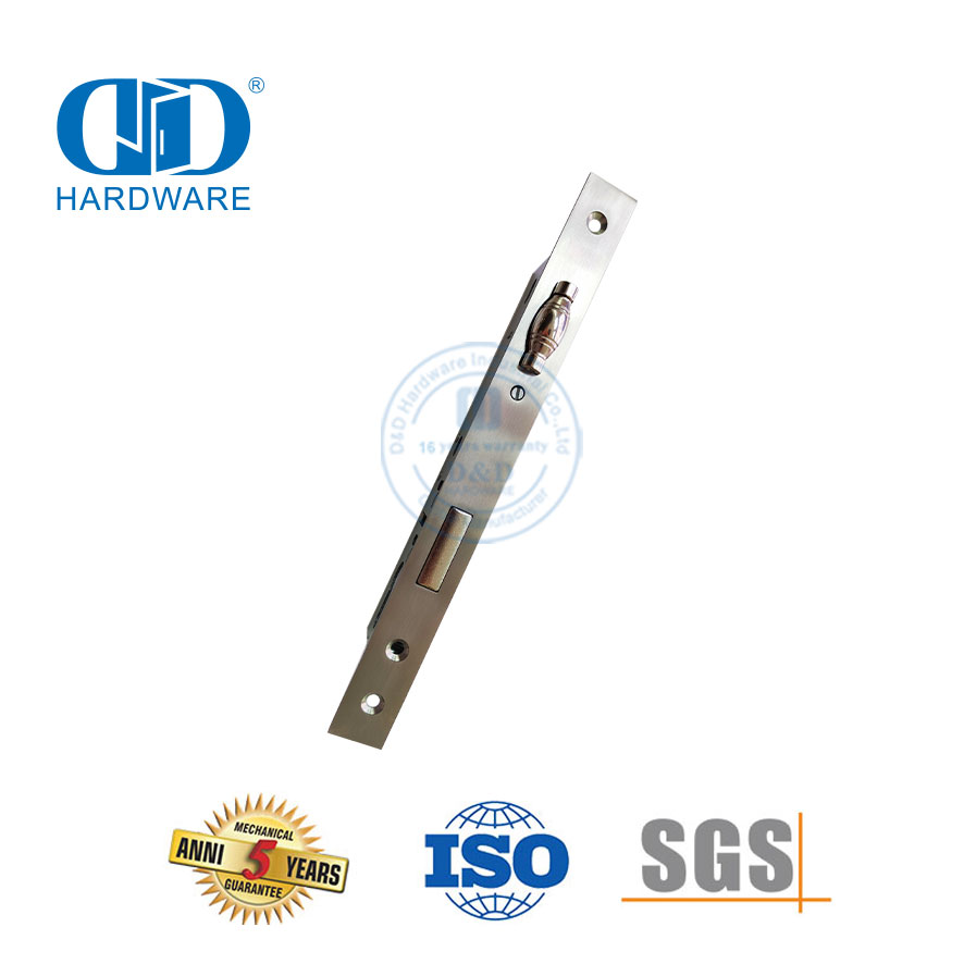 Stainless Steel Square Forend Narrow Mortise Lock with Roller Bolt-DDML022-3085