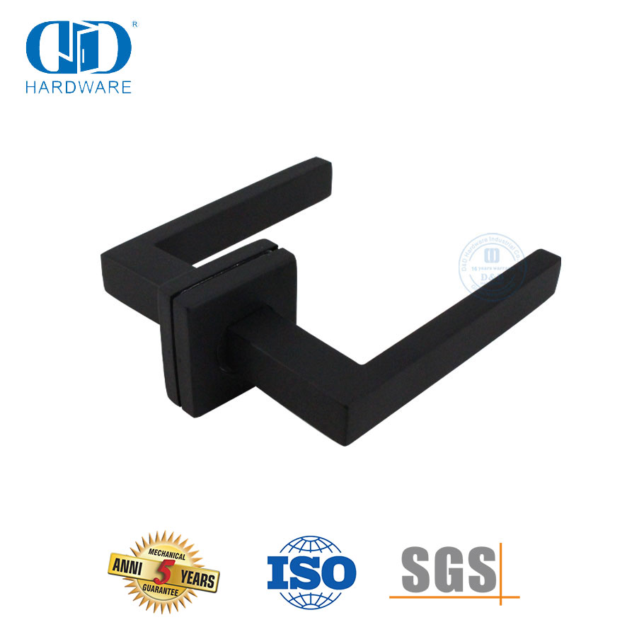 Good Quality Modern Design Matt Black Square Rosette Door Handles-DDTH020-MB