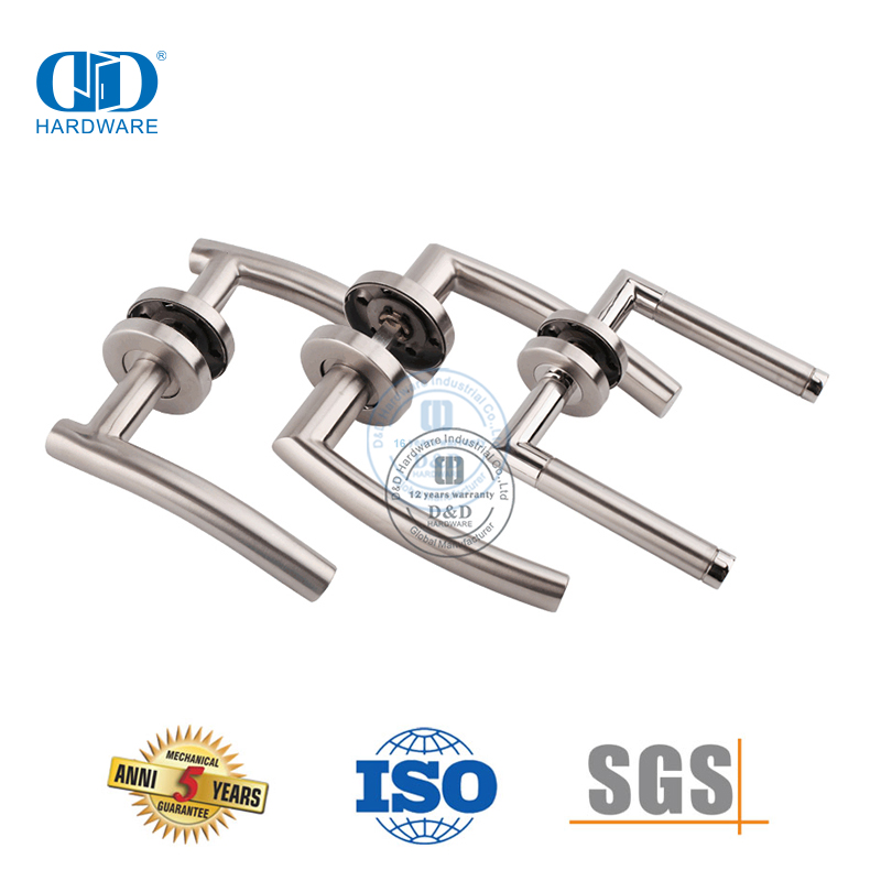 SUS 304 Streamline Type Solid Lever Door Handle for Metal Door-DDSH002-SSS