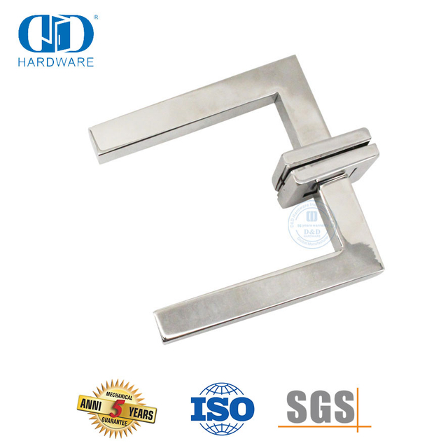 Polished Stainless Steel Square Direct Lever Handle for Exterior Door-DDTH019-PSS