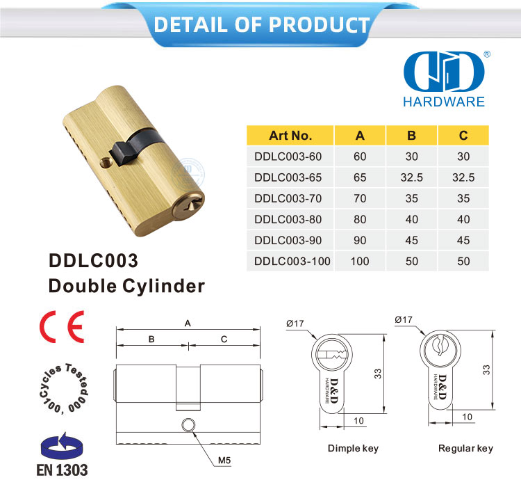 EN 1303 Double Cylinder