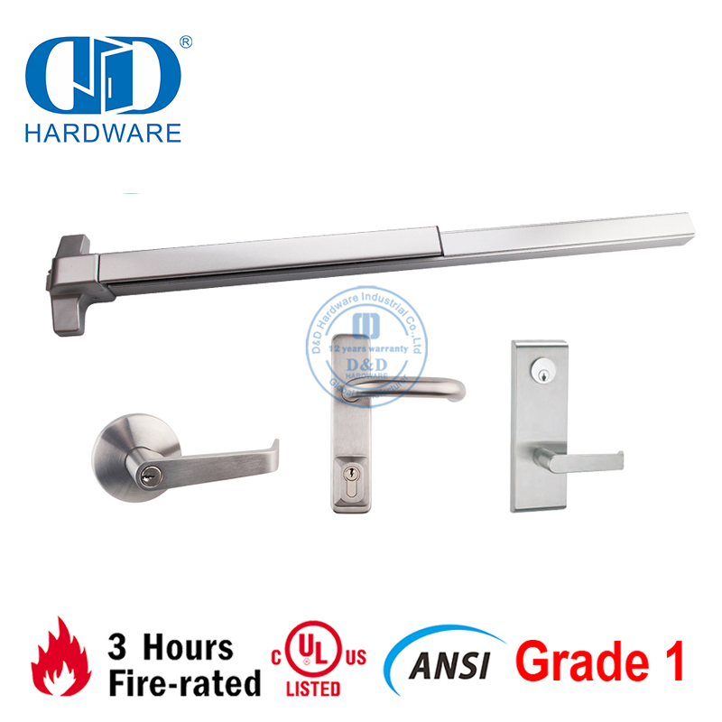 Conceal Type Steel Vertical Rod Push Bar Exit Hardware-DDPD037