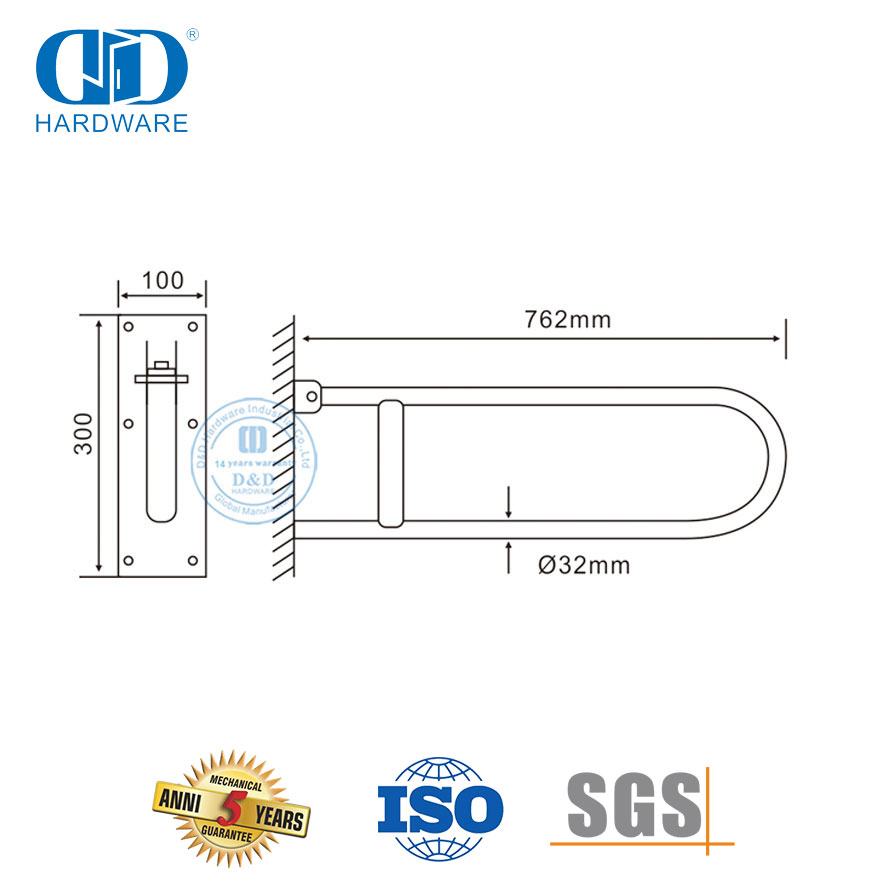 Bathroom Shower Room Hardware Accessories High Safety Disabled Grab Bar-DDTH038