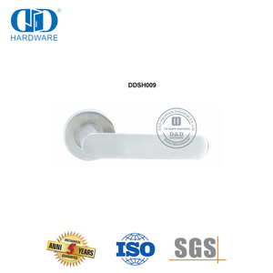 Bedroom Door Mortise Lock Hardware Solid Lever Handle on Round Rosette-DDSH009-SSS