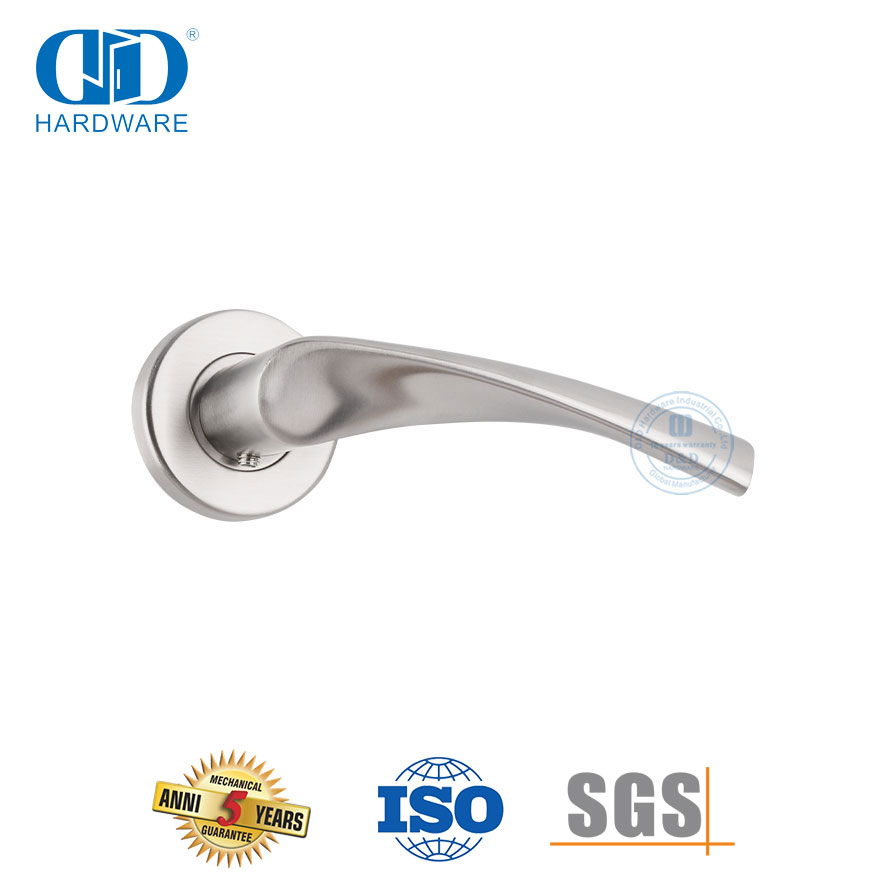 SUS 304 Streamline Type Solid Lever Door Handle for Metal Door-DDSH002-SSS