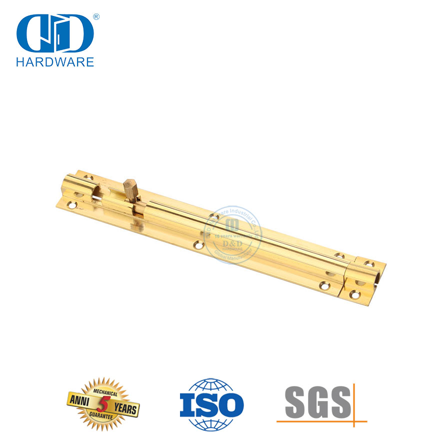 Polished Brass Mirror Golden Door Safety Hardware Barrel Tower Bolt-DDDB016-PB