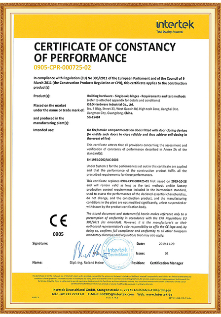 CE BS EN1935 Door Hinge