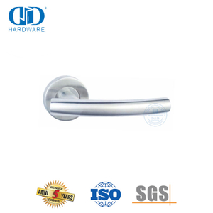 Modern Round Rosette External Door Hardware Hollow Tubular Lever Handles-DDTH013-SSS