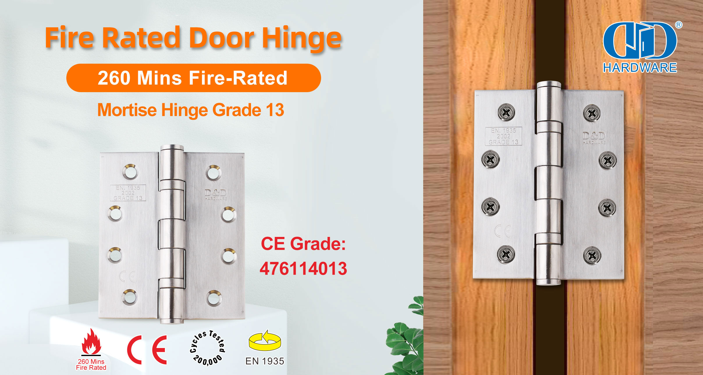 Hinge for Fire Proof Door is CE certified