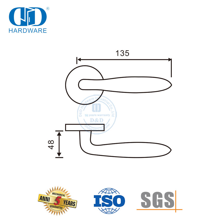 Stadium Project Stainless Steel European Style Casting Hollow Lever Handle-DDTH036-SSS