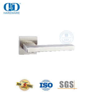 Residential Building Main Door Hardware Stainless Steel L Shape Solid Lever Handle-DDSH054-SSS