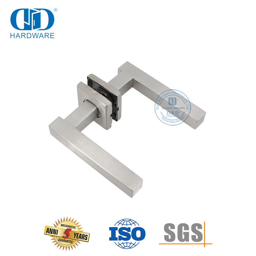 High Quality Exterior Door Square Lever SUS 304 European Door Hardware-DDTH046-SSS