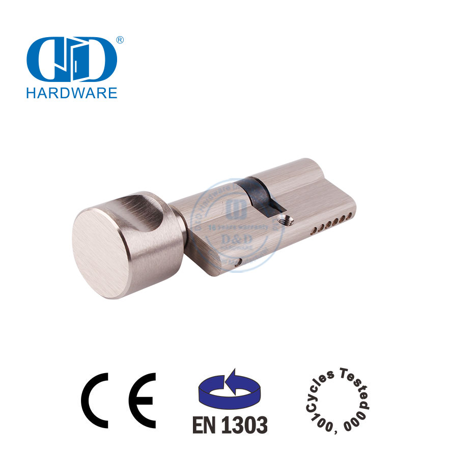 EN 1303 Solid Brass Key and Turn Lock Cylinder-DDLC001-70mm-SN