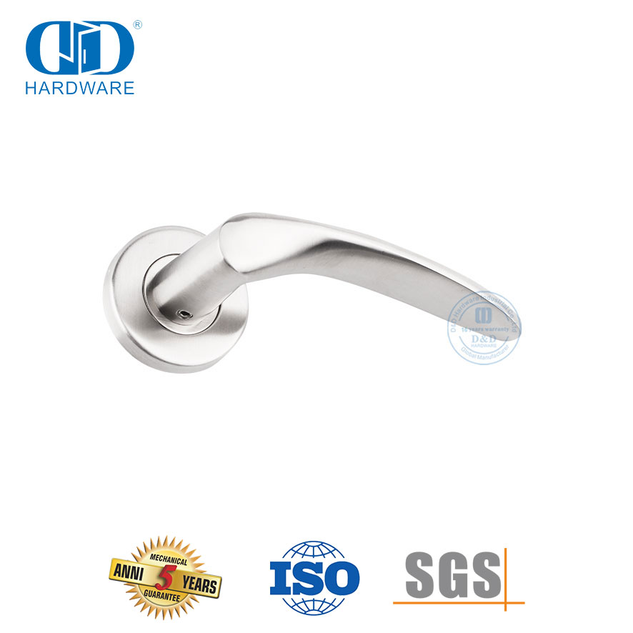Stainless Steel Hotel Bathroom Tubular Solid Lever Handle for Wooden Door-DDSH001-SSS