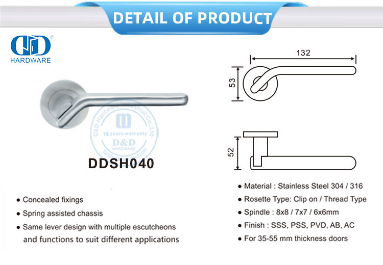 Stainless Steel Lever Handles
