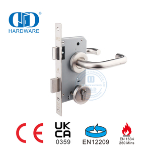 CE Satin Stainless Steel EN 1634 Fire Rated Sash Mortise Door Lock-DDML009-5572-SSS