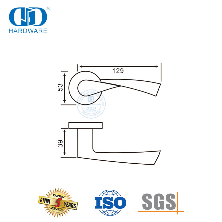 Novel Design Stainless Steel Wave Type Hollow Lever Door Handle-DDTH037-SSS