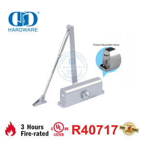 CE UL 10C Listed Fire Rated 1100mm 60-85KG Heavy Duty Adjustable Speed Door Closer with Back Check-DDDC039BC
