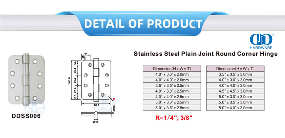 round corner hinge