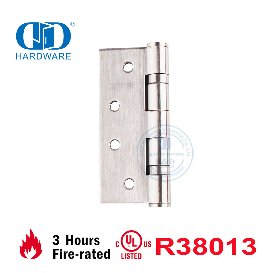 Satin Stainless Steel UL Listed Fire Rated Full Mortise Hinge-DDSS001-FR-4X3X3mm