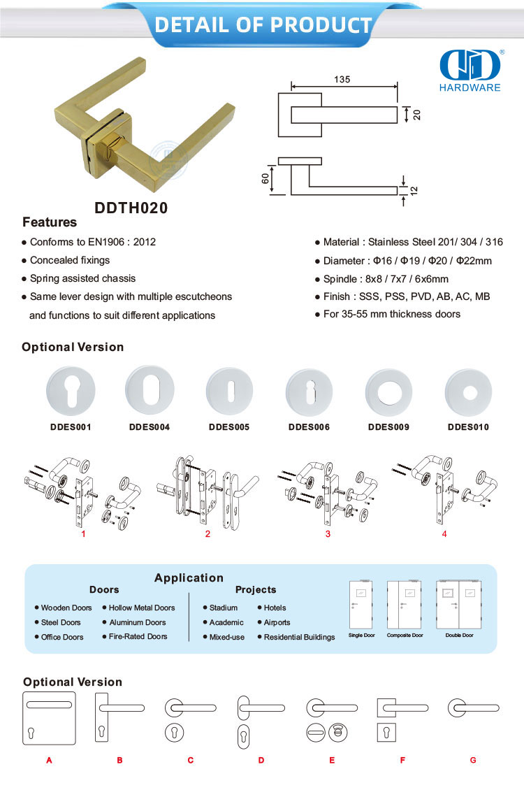 Durable Door Lever Handles