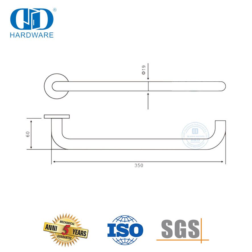 Stainless Steel Disabled Long Lever Door Handle for Bathroom-DDTH037