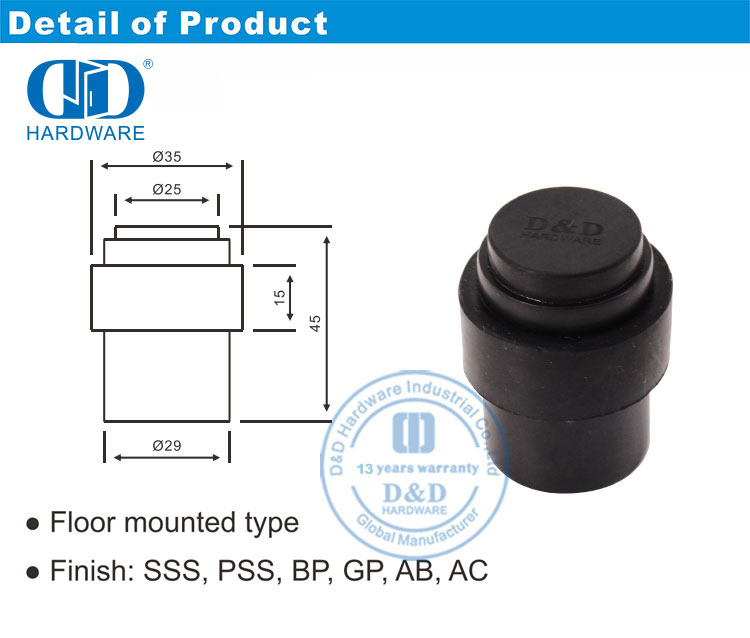 Matt Black Door Stopper