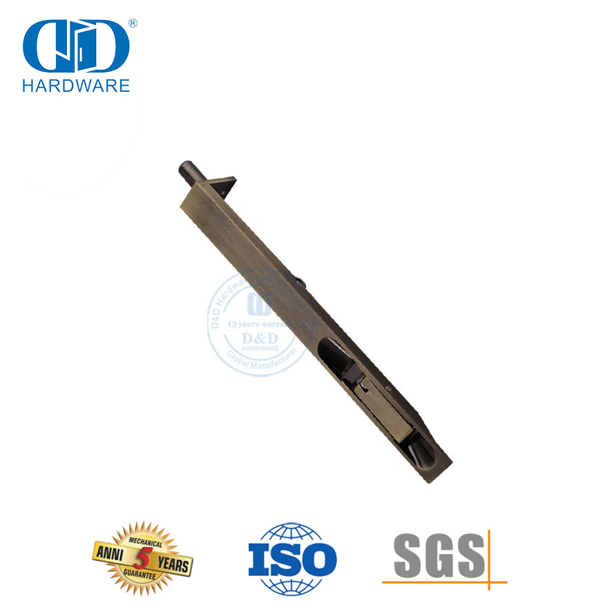 Antique Brass Stainless Steel Heavy Duty Flush Bolt for Commercial Door-DDDB001-AB