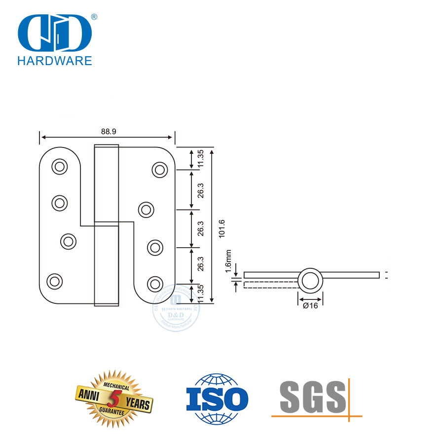 High Safety Stainless Steel Metal Door Hardware Lift-off Hinge-DDSS021