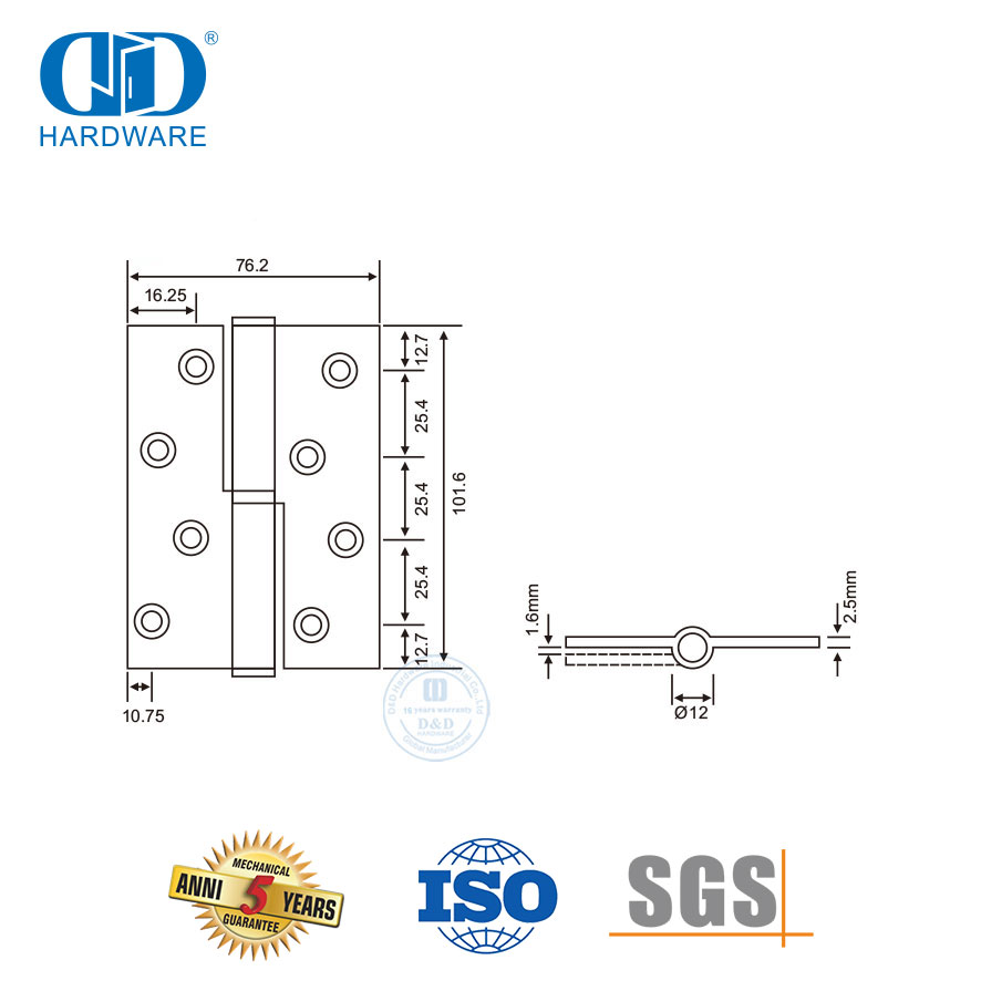 Good Price and High Safety Widely Use Stainless Steel Lift-off Hinge-DDSS022