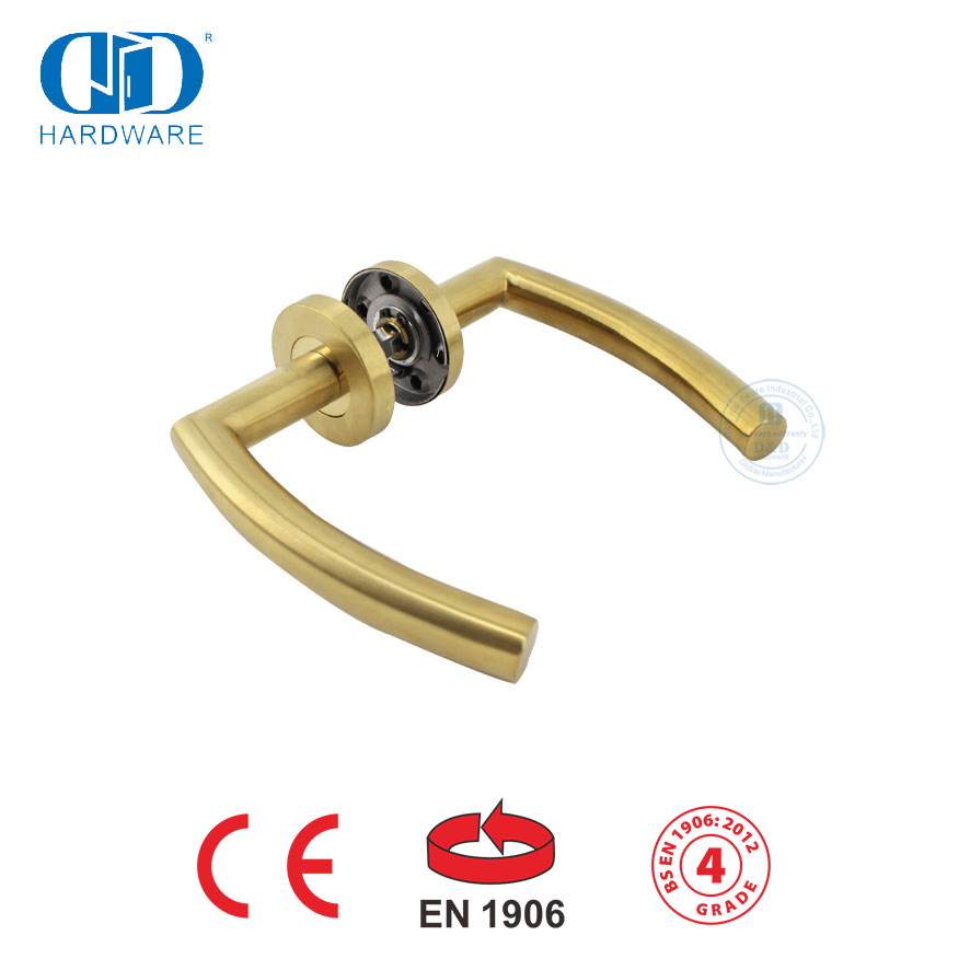 Stainless Steel Satin Brass Commercial External Door Lever Handles-DDTH011-SB