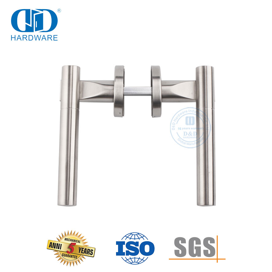Composite Door Hardware Stainless Steel 304 Solid Tubular Lever Handles-DDSH018-SSS