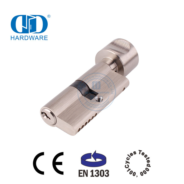 EN 1303 Solid Brass Key and Turn Lock Cylinder-DDLC001-70mm-SN
