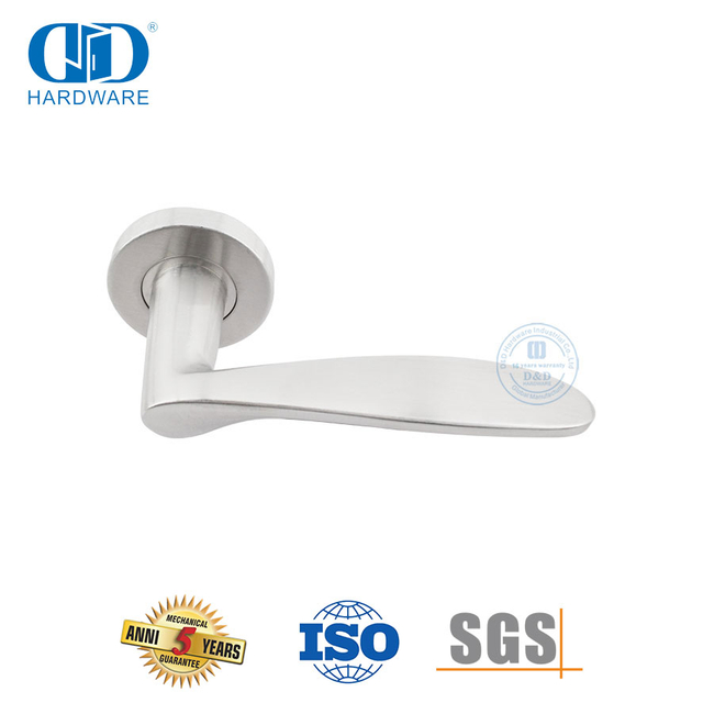 Stainless Steel Hotel Bathroom Tubular Solid Lever Handle for Wooden Door-DDSH001-SSS