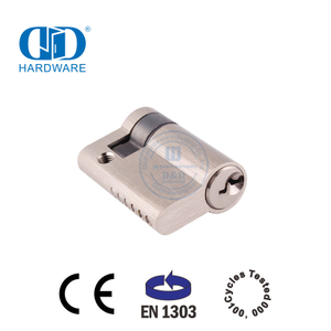 EN 1303 Solid Brass Half Lock Cylinder with Regular Key-DDLC010-45mm-SN