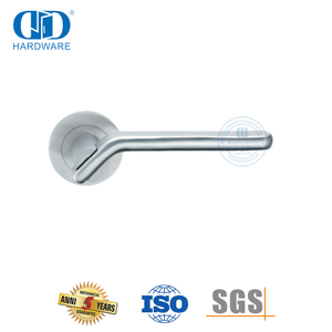 European Front Door Accessories 304 Stainless Steel Solid Lever Door Handles-DDSH040-SSS