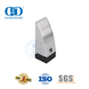 Satin Nickel Triangular Door Stopper Black Rubber Stopper Floor Mounted-DDDS013-SN