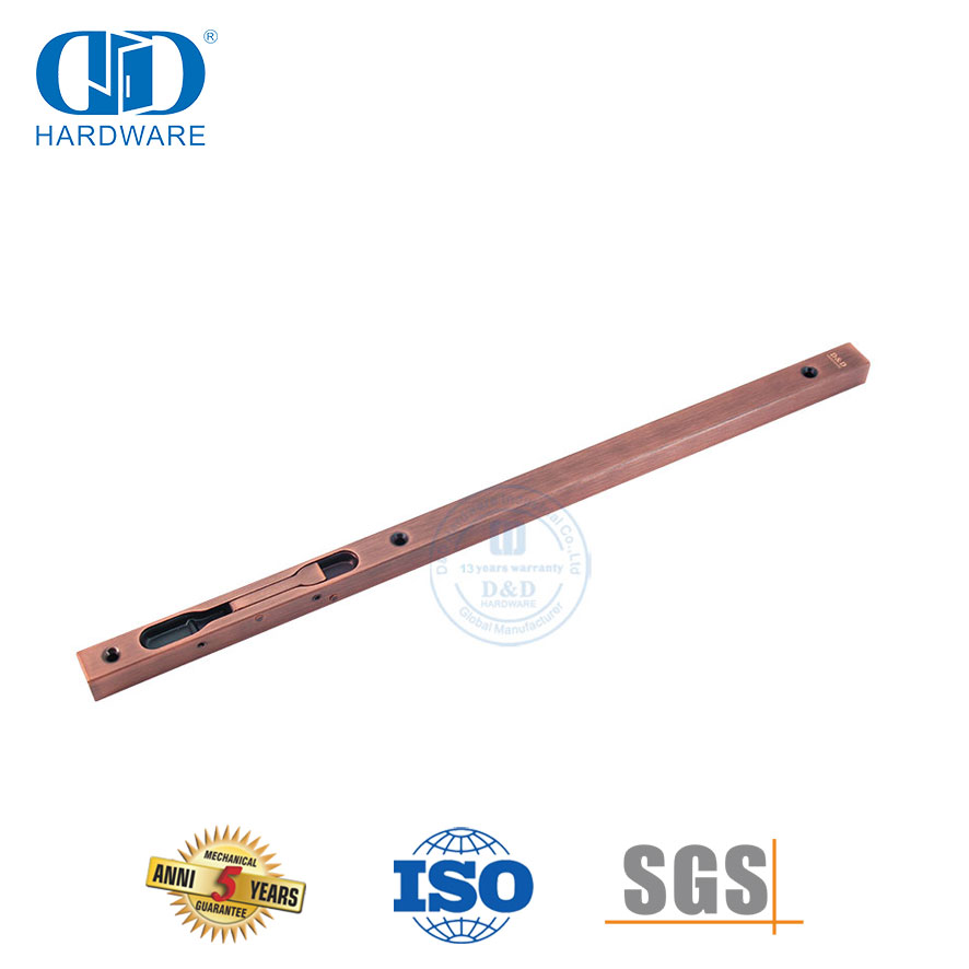 Antique Copper Stainless Steel 12 Inch Flush Door Bolt for Timber Door-DDDB008-AC
