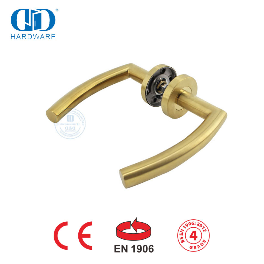 Stainless Steel Satin Brass Commercial External Door Lever Handles-DDTH011-SB