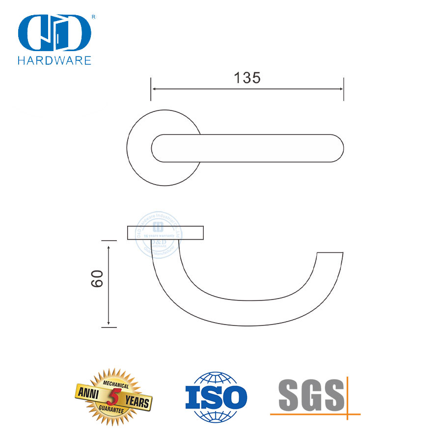 Stainless Steel High Grade Passage Door Hardware Tubular Lever Handles-DDTH014-SSS