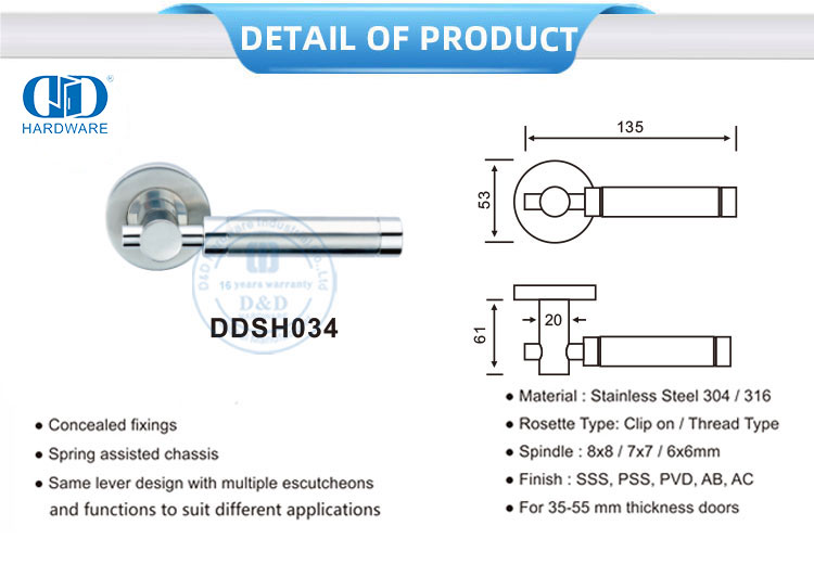 Cylindric Shape Lever Handle