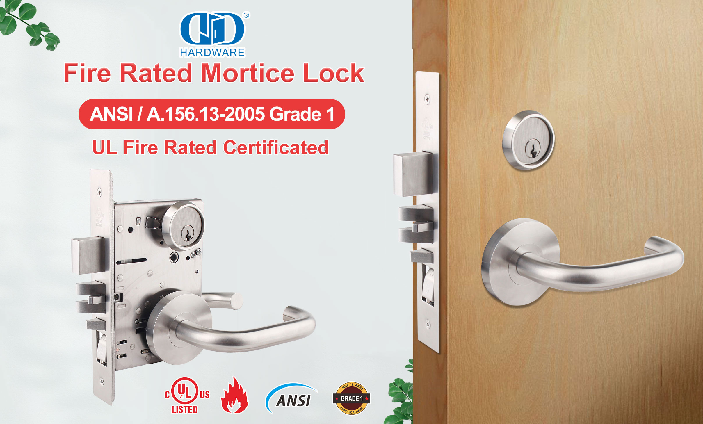 Grade1 Mortice Lock, compliant with ANSI standards
