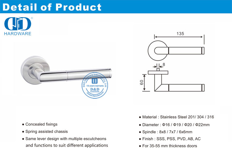 Privacy Tubular Lever Handle