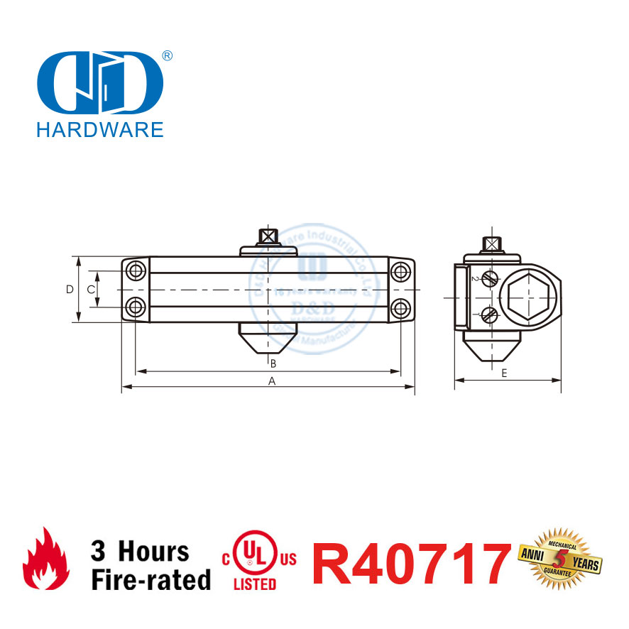 UL Listed Fire Rated Guaranteed in Endurance Door Hardware Closer-DDDC018