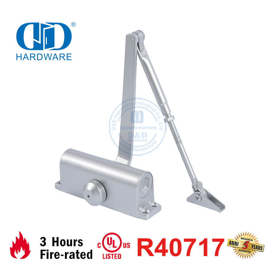 High Quality 25-45KG 850mm Light Duty CE UL 10C Listed Fire Rated Door Closer For Commercial Residential Use-DDDC037