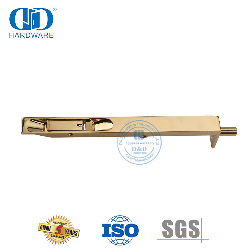 Polished Brass Mirror Golden Heavy Duty Flush Bolt for Wooden Door-DDDB001-PB